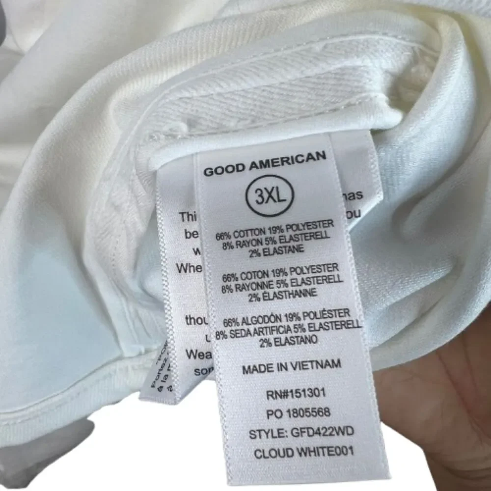 Good American NWT Cotton Blend Cloud White Structured Sleeveless Dress 3XL-$149